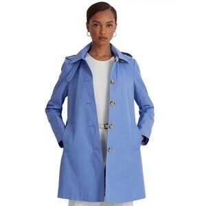 Lauren Ralph Lauren Women's Hooded Raincoat Blue Size PS MSRP $240